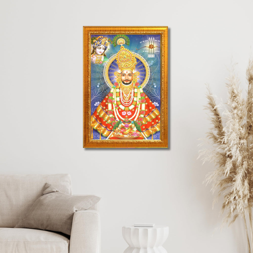 CRAFT QUEST Khatu Shyam Ji | Shyam Baba | Hare Ka Sahara Khatu Shyam Hamara Photo Frame Wall Painting For Home Decoration And Gift