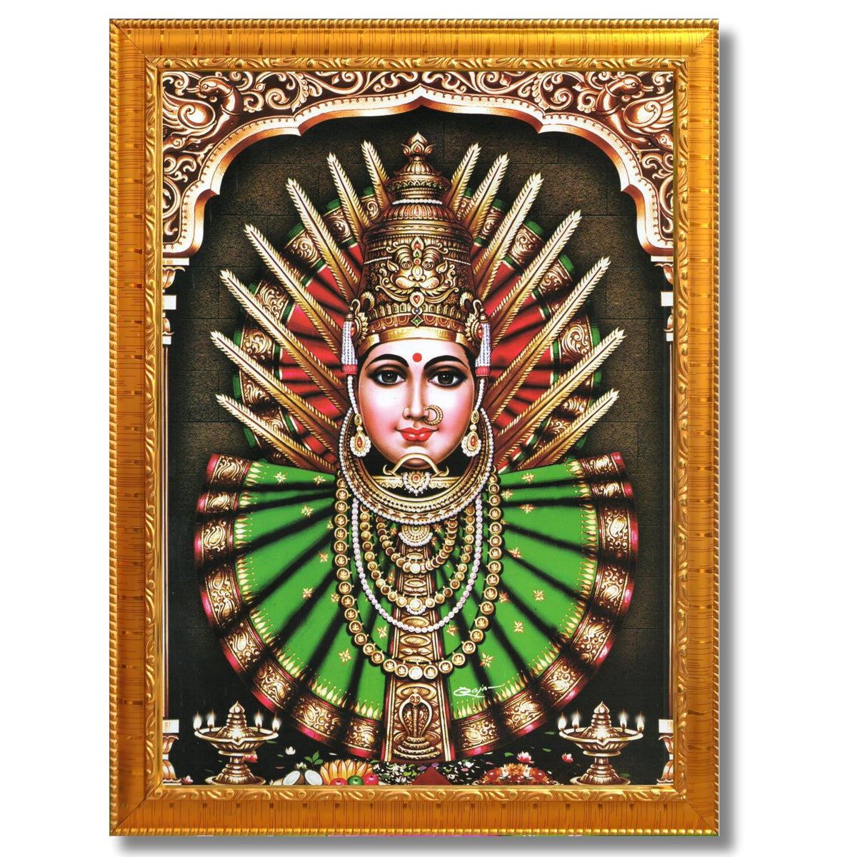 CRAFT QUEST Renuka Devi Yellamma Mata Ellamma Thalli Wall Photo Frame | South God Picture Frame for Home, Office, Temple & Gifting, Decor