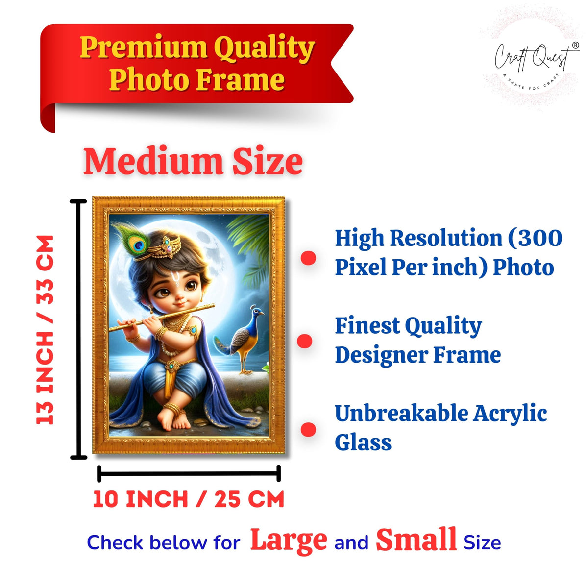 CRAFT QUEST Bal Gopal Painting | Mohan Murari Kanha Ji Poster | Walls Home Bedroom Living Room Decoration Gift.