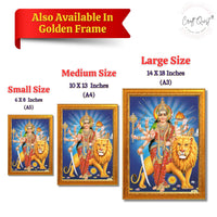 CRAFT QUEST Durga Maa MataJi Goddess Navdurga Wall Painting Framed Home and Pooja Décor