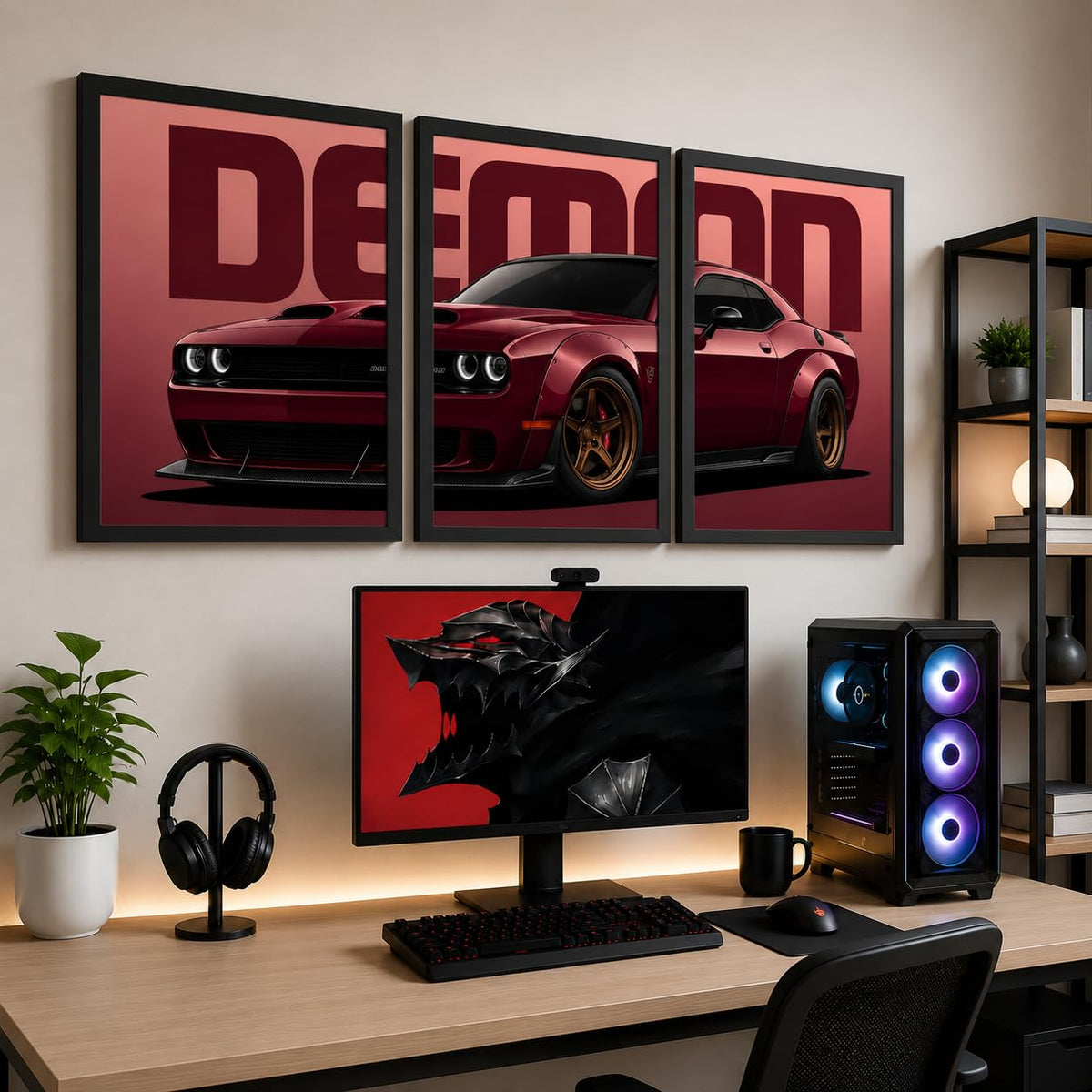 VENUXE ARTS Set Of 3 Big Sports Cars Framed Posters Gift Items for Boys Room Wall Decoration Bedroom Living Room Office Studio Décor | Car Poster Frame for Wall Décor