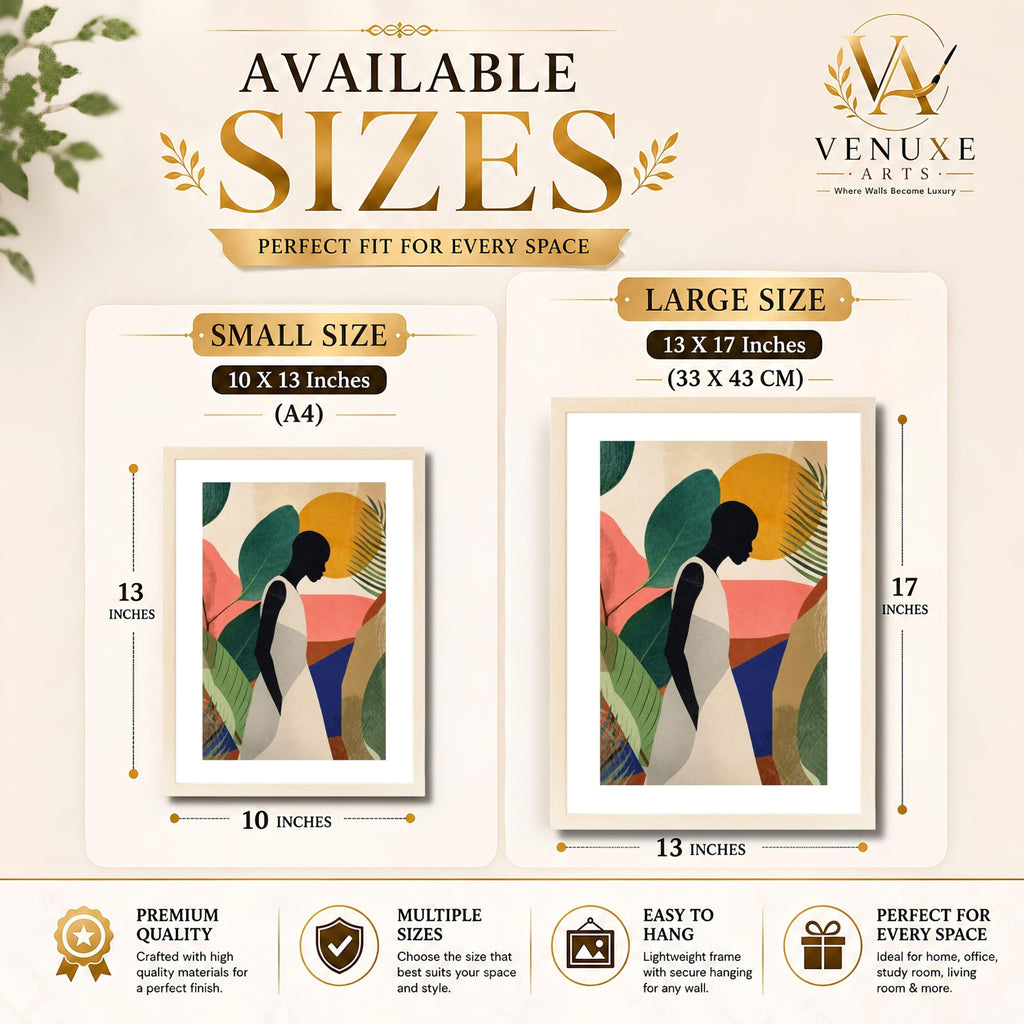 VENUXE ARTS Womens Contemporary Wall Art Posters for Home, Office, Study & Bedroom | Ready to Hang Framed Wall Decor | Positive Quote Prints | Gift for Friends & Family