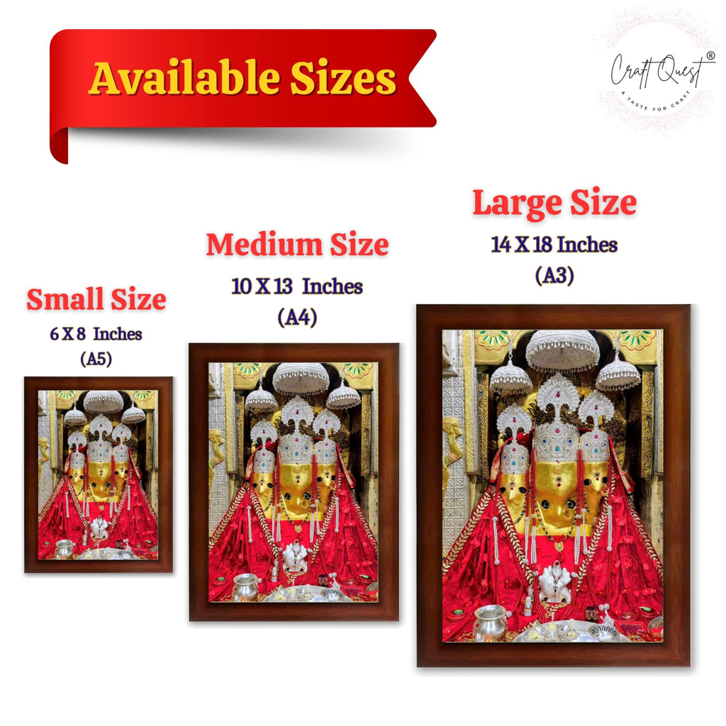 CRAFT QUEST Baglamuklhi maa/mata wodden Religious Photo Frame for Home, Office