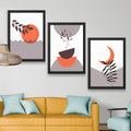 CRAFT QUEST Wall Art Decor Paintings | Set of 3 BOHO Wall Art Frames for Home Decoration | Ideal for Living Room, Bedroom & Office