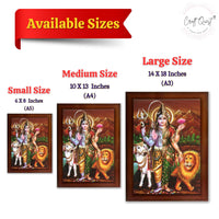 CRAFT QUEST Ardhanarishvara Arthanareeswara Shiv Parvati Photo Frame | Hindu God Spiritual Framed | Ideal for Home, Office, Temple & Puja Room, Wall Decor