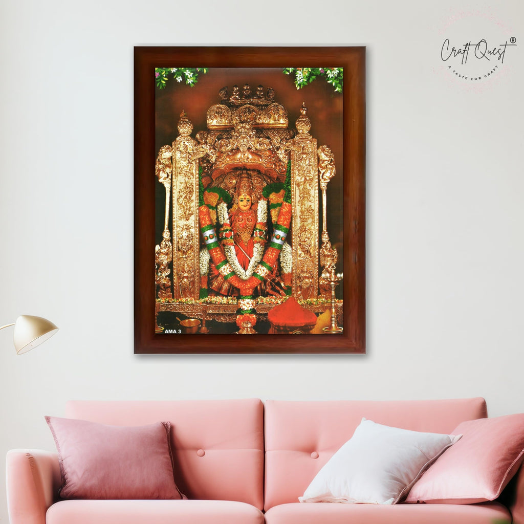 CRAFT QUEST Vijayawada Kanaka Durga Devi Durgamma Wall Photo Frame | South God Frame for Home, Office, Temple & Gifting