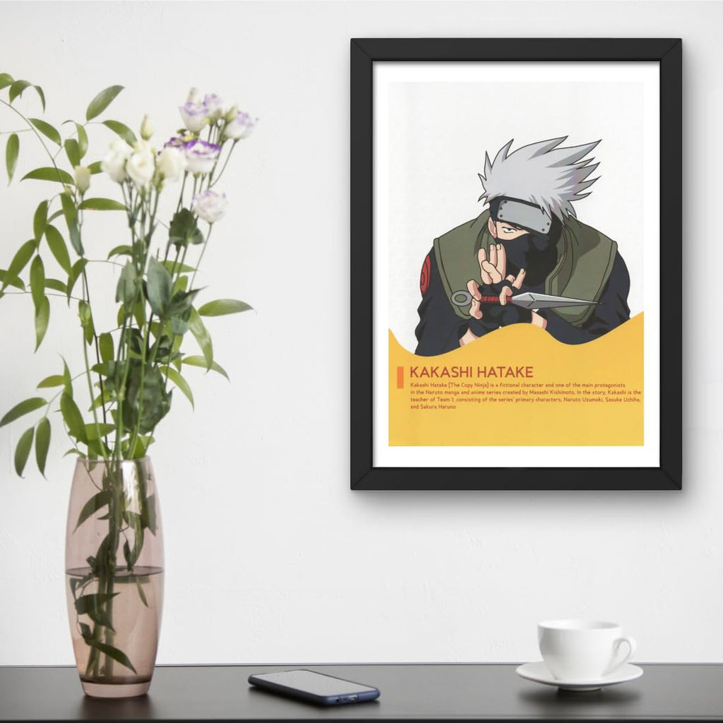 CRAFT QUEST Naruto Anime Laminated Posters Framed Painting For Anime Naruto Fans Wall Decor, Home Decor with Matte Black Frame (14 Inches x 10 Inches)