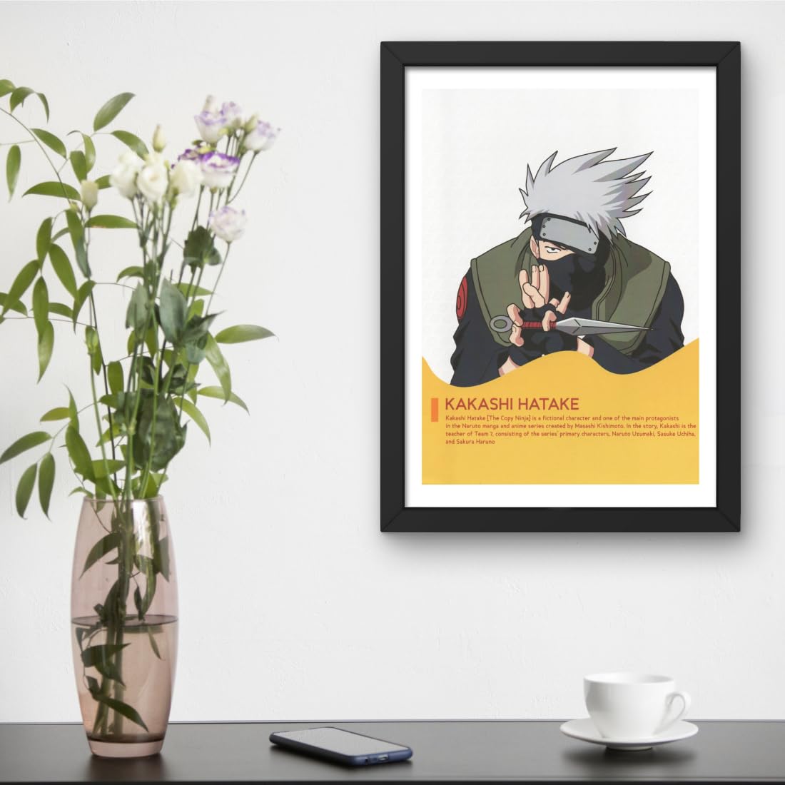 CRAFT QUEST Naruto Anime Laminated Posters Framed Painting For Anime Naruto Fans Wall Decor, Home Decor with Matte Black Frame (14 Inches x 10 Inches)