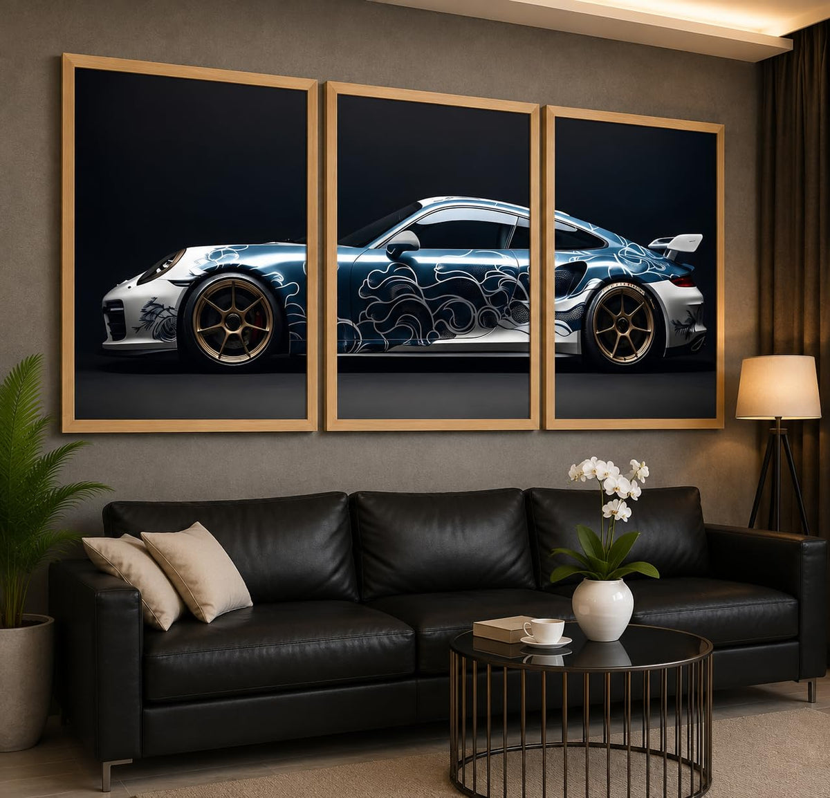 VENUXE ARTS Set Of 3 Big Sports Cars Framed Posters Gift Items for Boys Room Wall Decoration Bedroom Living Room Office Studio Décor | Car Poster Frame for Wall Décor