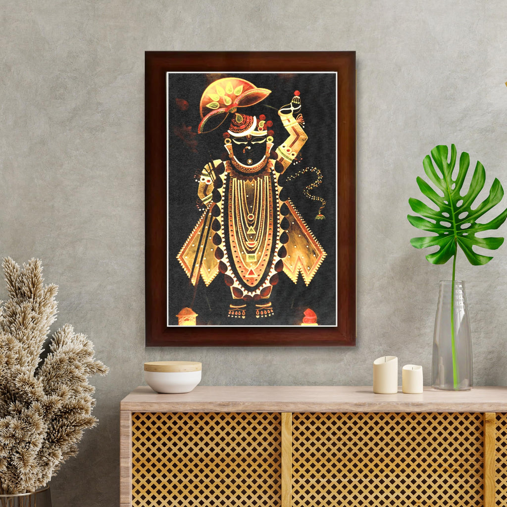 CRAFT QUEST Shreenath ji shree nathaji Photo Frame for Wall Hanging/Gift/Temple/puja Room/Home Decor Frame with Unbreakable Acrylic Glass