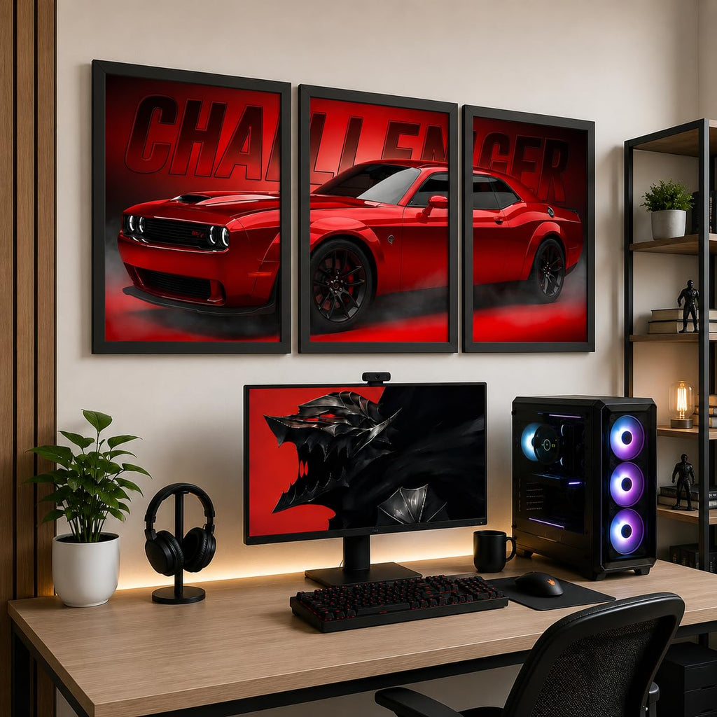 VENUXE ARTS Set Of 3 Big Sports Cars Framed Posters Gift Items for Boys Room Wall Decoration Bedroom, Living Room, Office, Studio Décor | Car Poster Frame for Wall Décor