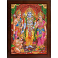 CRAFT QUEST Shree Ram Darbar Sparkle Coated with Frame Home Decorative Gift Item Painting (14 X 10 Inches, Multicolour, Religious)