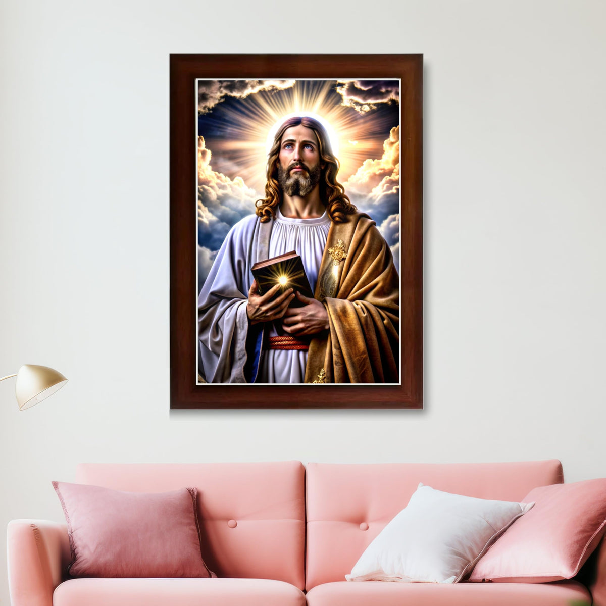CRAFT QUEST Jesus Christ Christmas Wall Artwork Photo Frame Spiritual Christian Wall Décor for Prayer Room