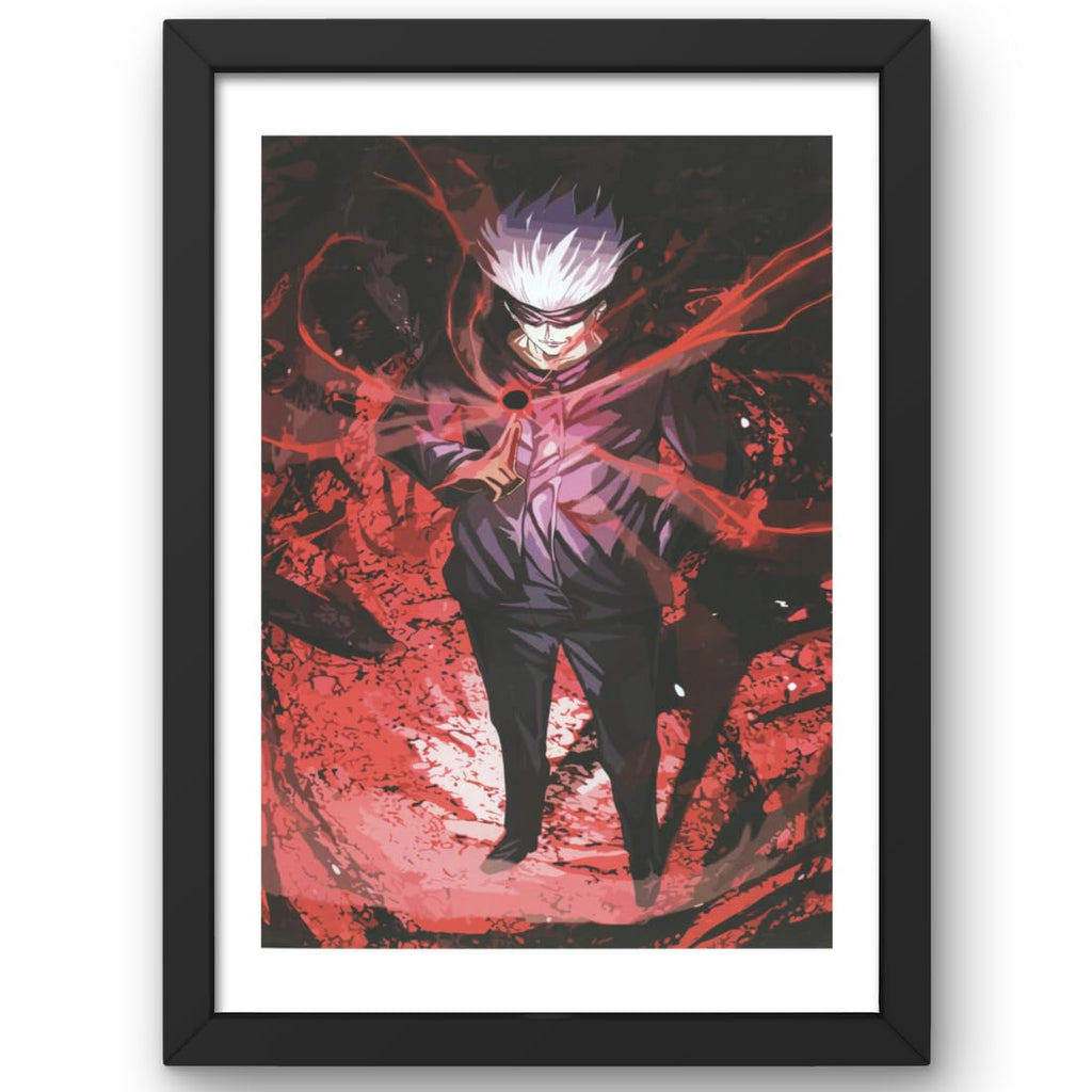 CRAFT QUEST Sukuna Ryomen Anime Laminated Posters Framed Painting with Matt Black Frame (14 Inches x 10 Inches)