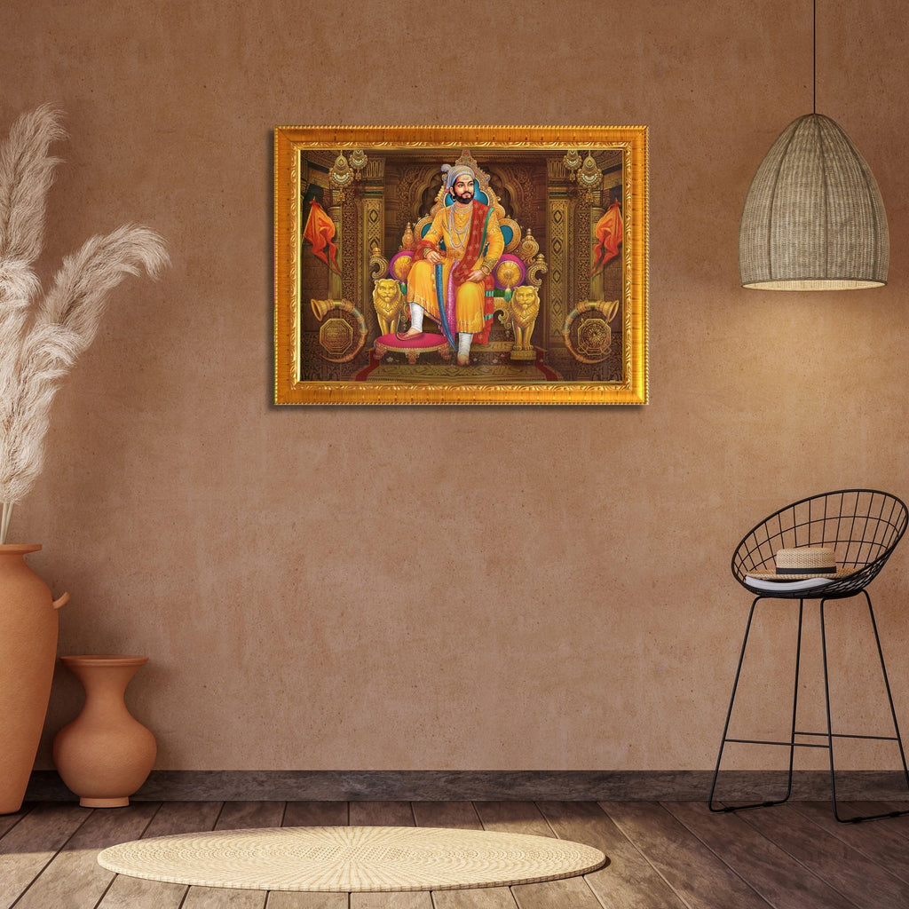 CRAFT QUEST Chhatrapati Shivaji Maharaj photo frame for Home Decorative items with synthetic frame