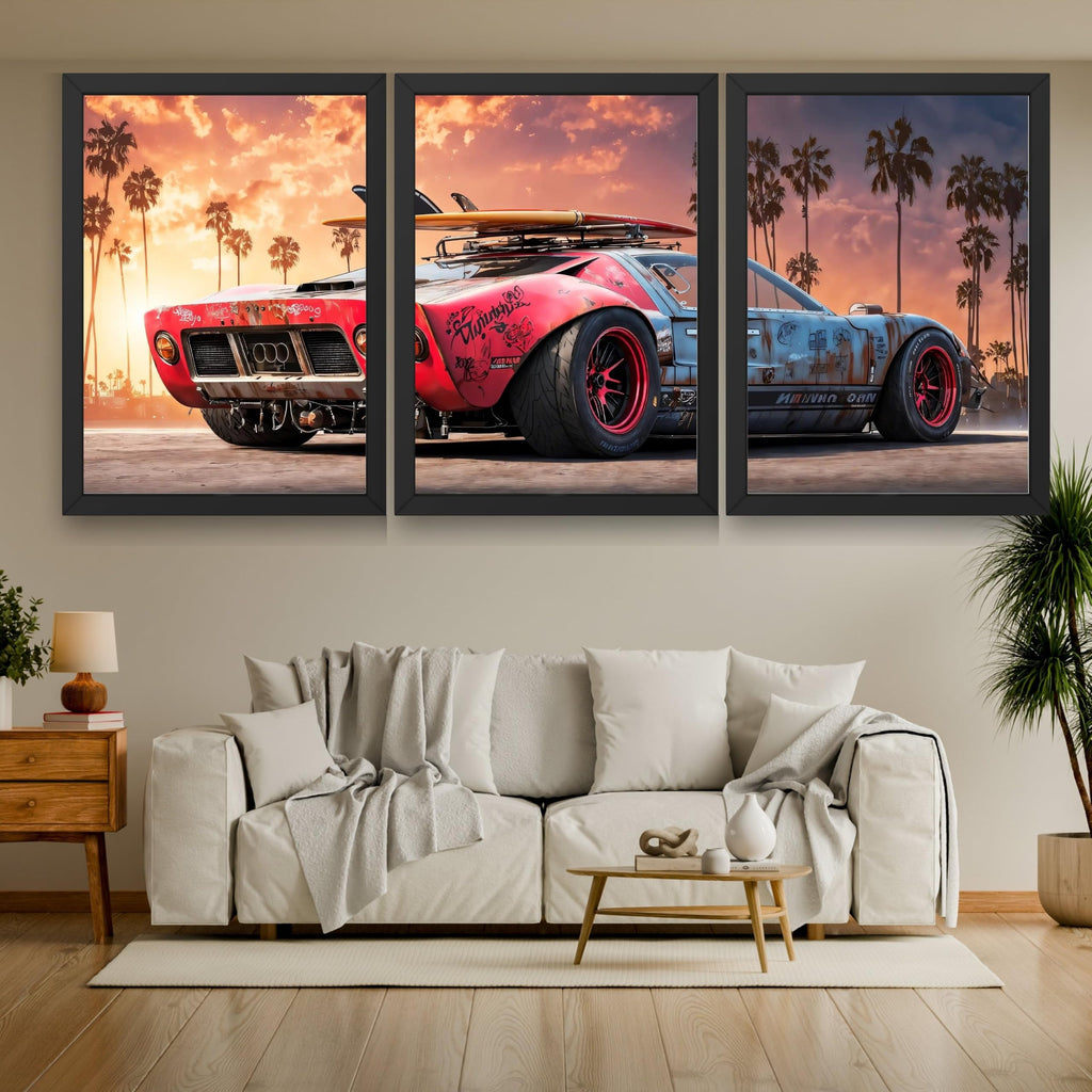 VENUXE ARTS Set Of 3 Big Sports Cars Framed Posters Gift Items for Boys Room Wall Decoration Bedroom Living Room Office Studio Décor | Car Poster Frame for Wall Décor