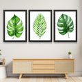 CRAFT QUEST Nature Inspired Exotic Leaves Modern Wall Art | Set of 3 Frames for Home Decoration | Ideal for Living Room, Bedroom & Offices