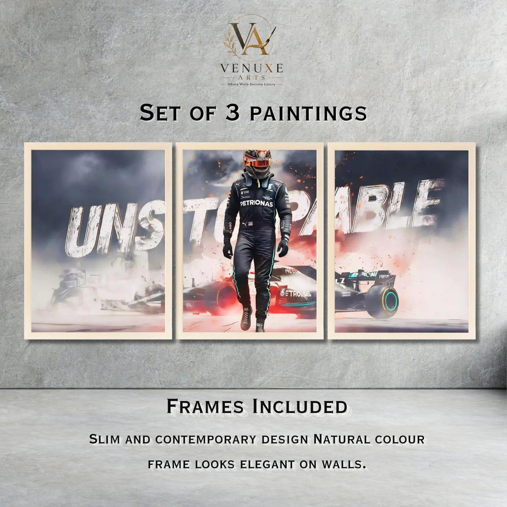 VENUXE ARTS Set Of 3 Big Sports Cars Framed Posters Gift Items for Boys Room Wall Decoration Bedroom Living Room Office Studio Décor | Car Poster Frame for Wall Décor