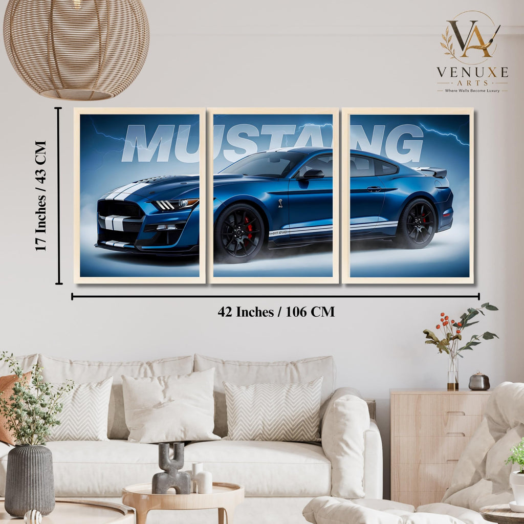 VENUXE ARTS Set Of 3 Big Sports Cars Framed Posters Gift Items for Boys Room Wall Decoration Bedroom, Living Room, Office, Studio Décor | Car Poster Frame for Wall Décor