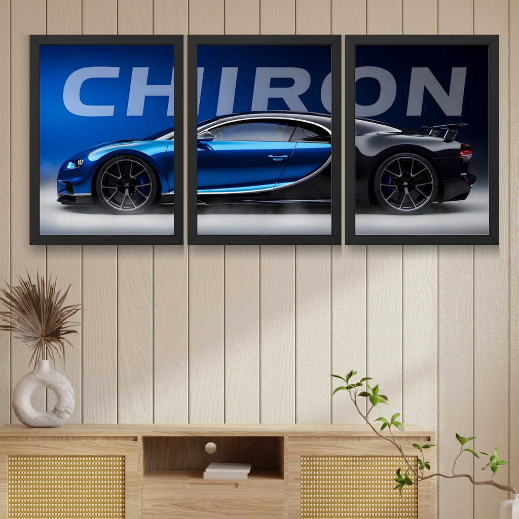 VENUXE ARTS Set Of 3 Big Sports Cars Framed Posters Gift Items for Boys Room Wall Decoration Bedroom, Living Room, Office, Studio Décor | Car Poster Frame for Wall Décor