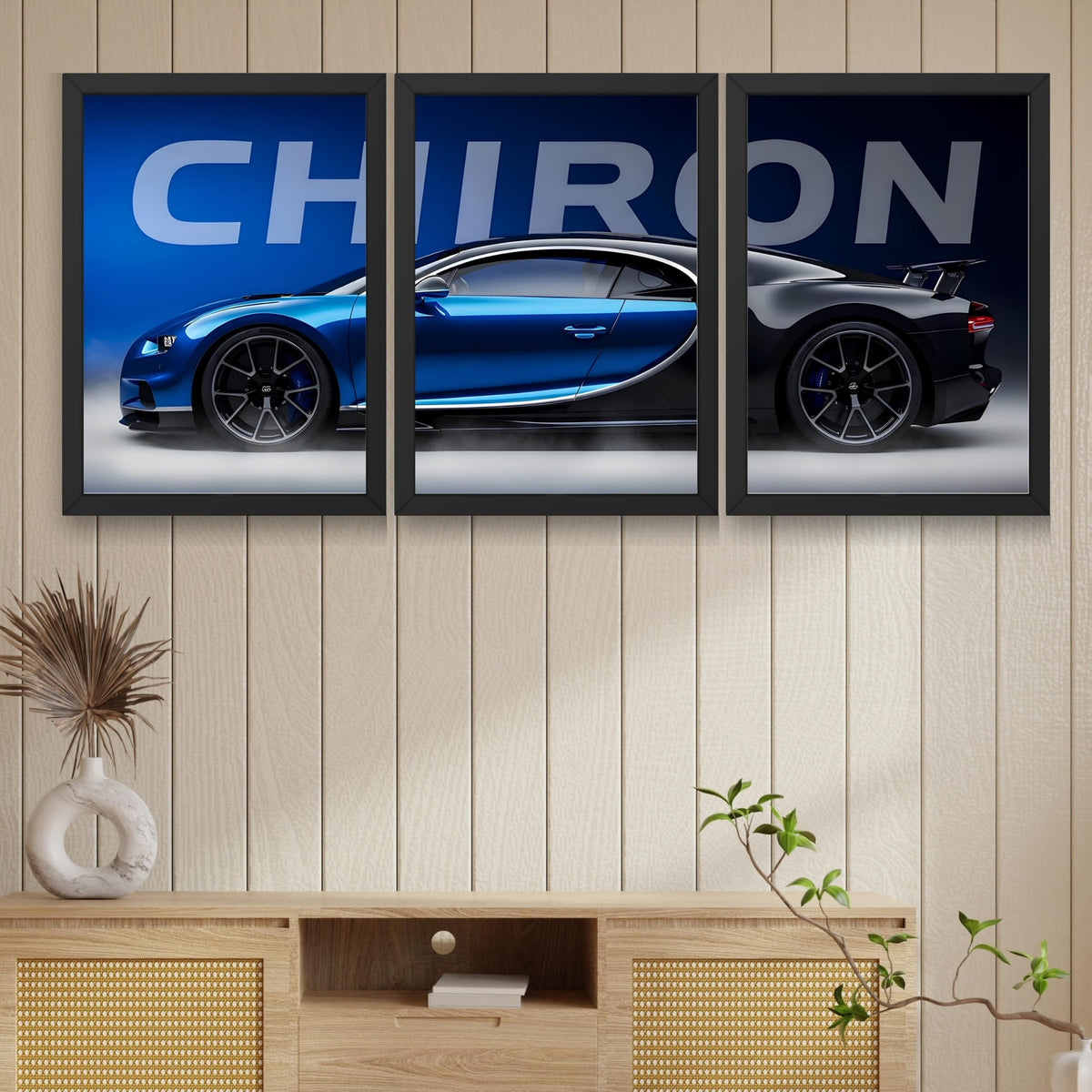 VENUXE ARTS Set Of 3 Big Sports Cars Framed Posters Gift Items for Boys Room Wall Decoration Bedroom, Living Room, Office, Studio Décor | Car Poster Frame for Wall Décor