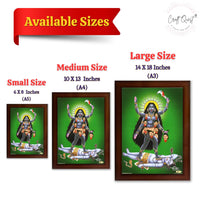 CRAFT QUEST Mahakali Kali Mata Ji Shiv Shiva Wall Painting Framed Home Decor