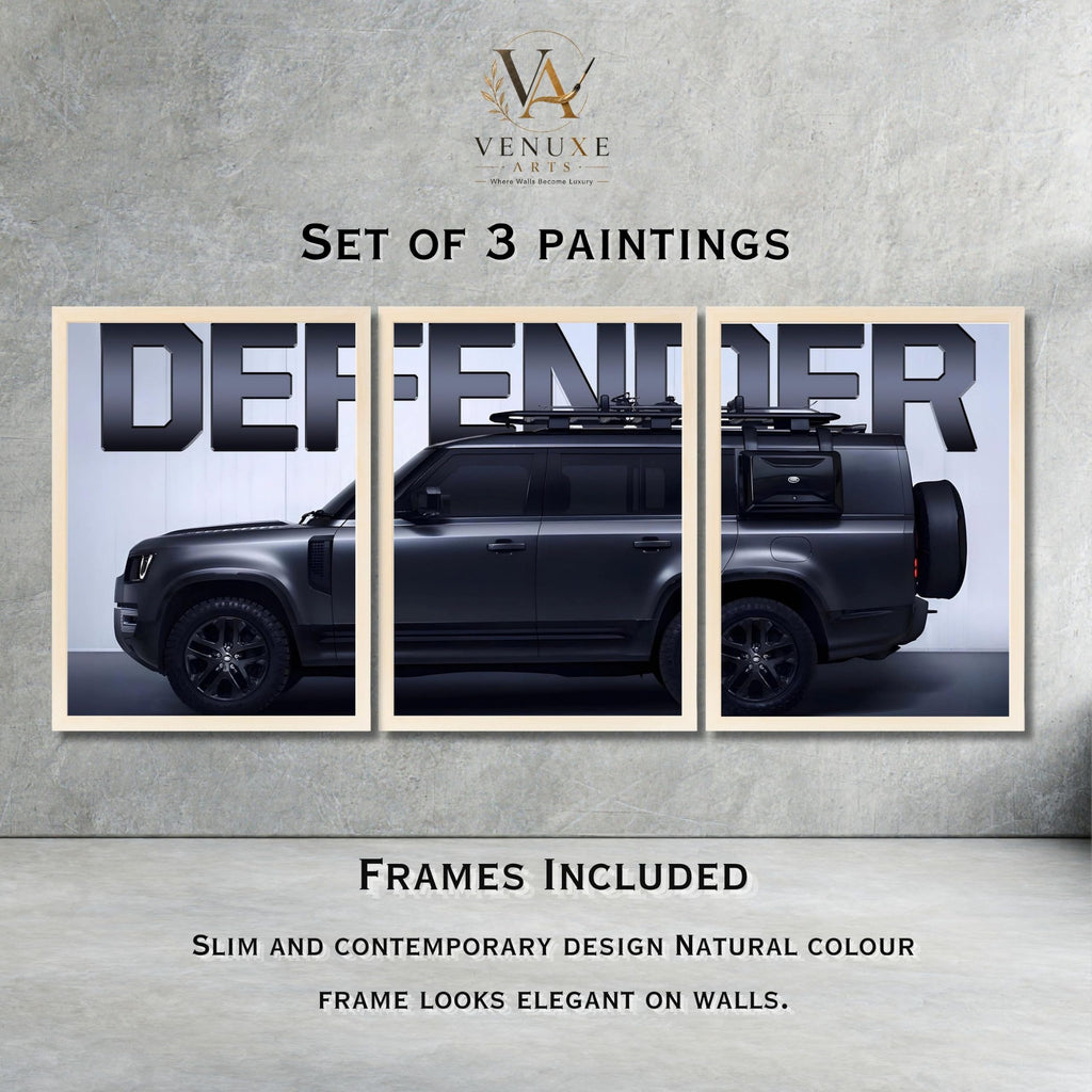 VENUXE ARTS Set Of 3 Big Sports Cars Framed Posters Gift Items for Boys Room Wall Decoration Bedroom Living Room Office Studio Décor | Car Poster Frame for Wall Décor