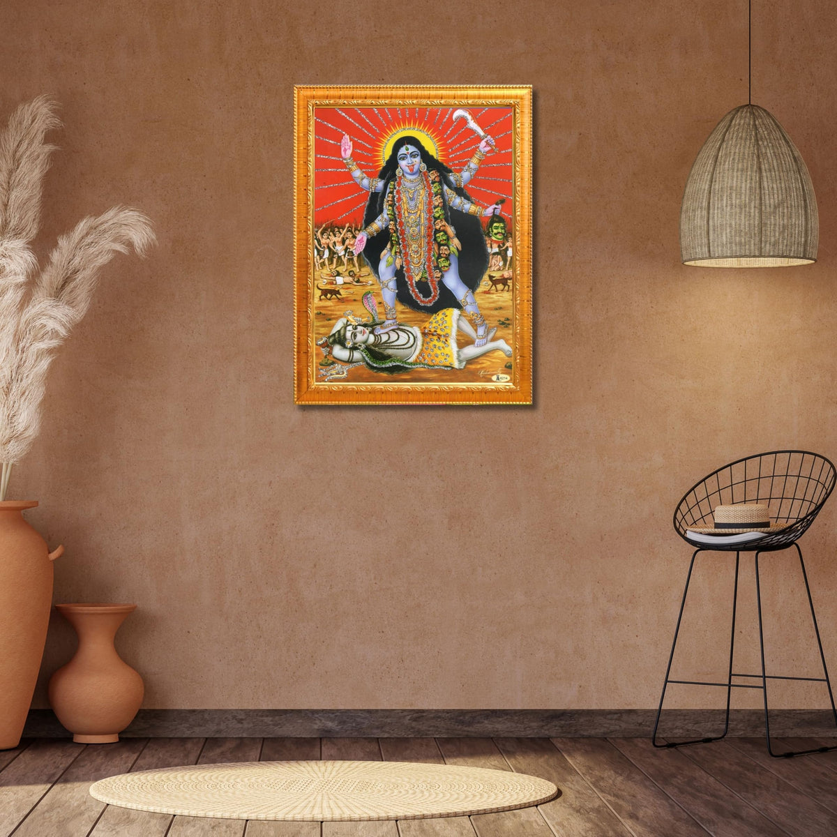 CRAFT QUEST Kali Mata photo with frame, God Religious Framed With Acrylic Glass