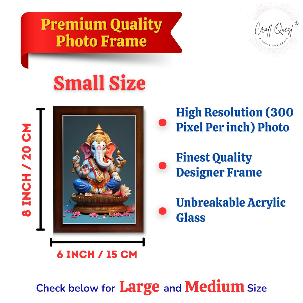 CRAFT QUEST Lord Ganesha Abstract Modern Wall Painting With Frame For Home and Office Décor