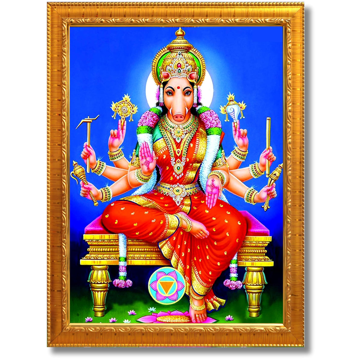 CRAFT QUEST Varahi Amman Devi Religious Photo Frame With Acrylic Glass, Religious Framed Painting