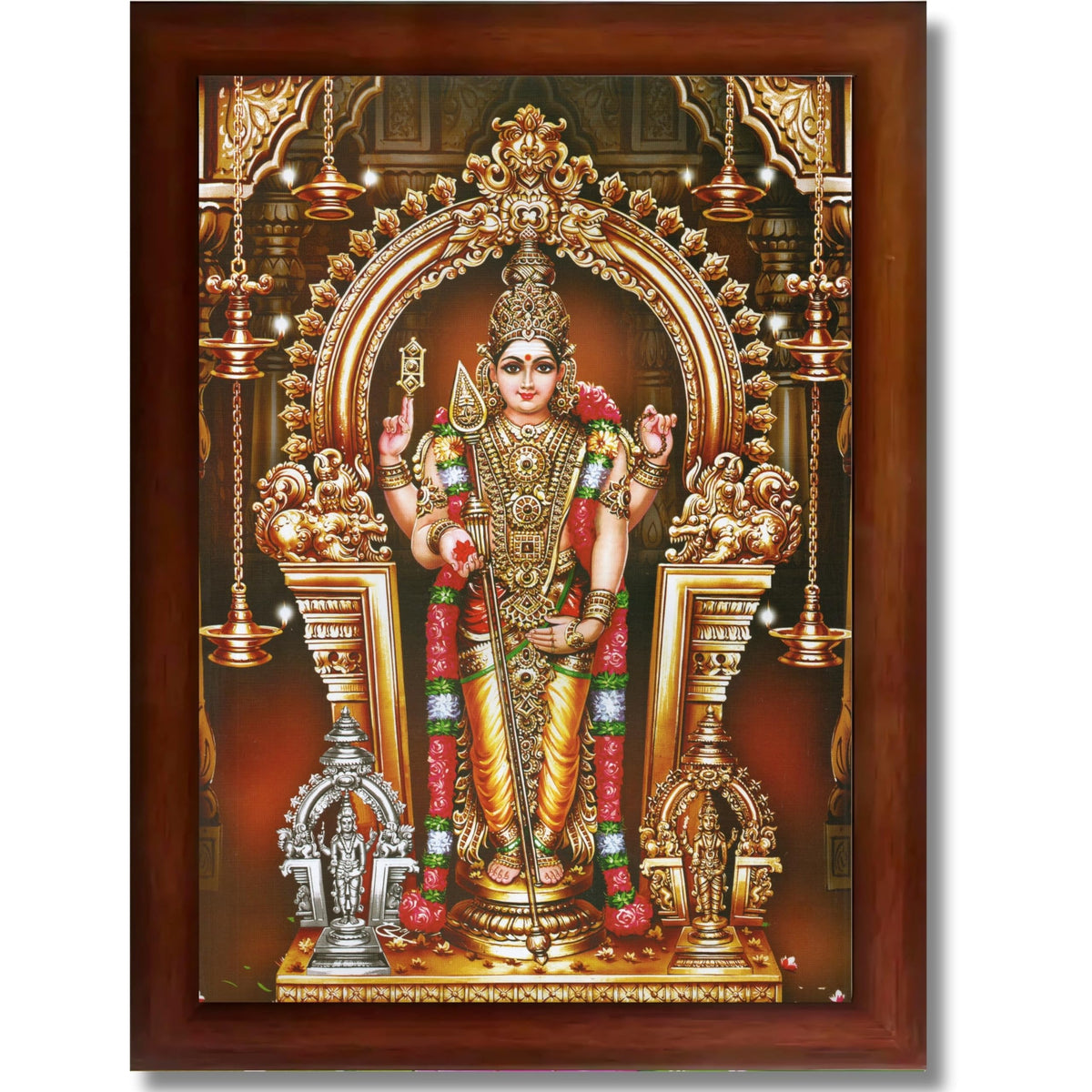 CRAFT QUEST Tiruchendur Murugan Lord Subramanya Swamy Wall Photo Frame | South God Picture Frame for Home, Office, Temple & Gifting