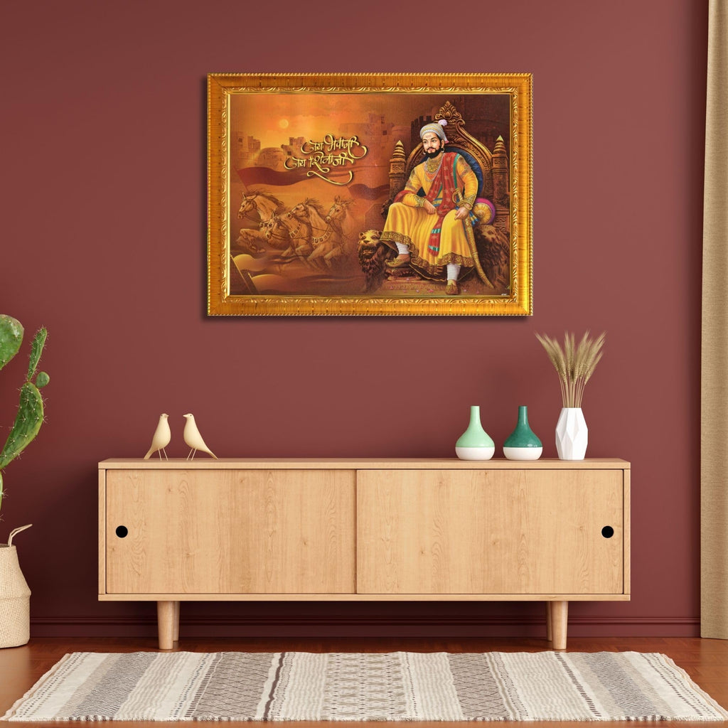 CRAFT QUEST Chhatrapati Shivaji Maharaj photo frame | Home Decorative items with synthetic frame