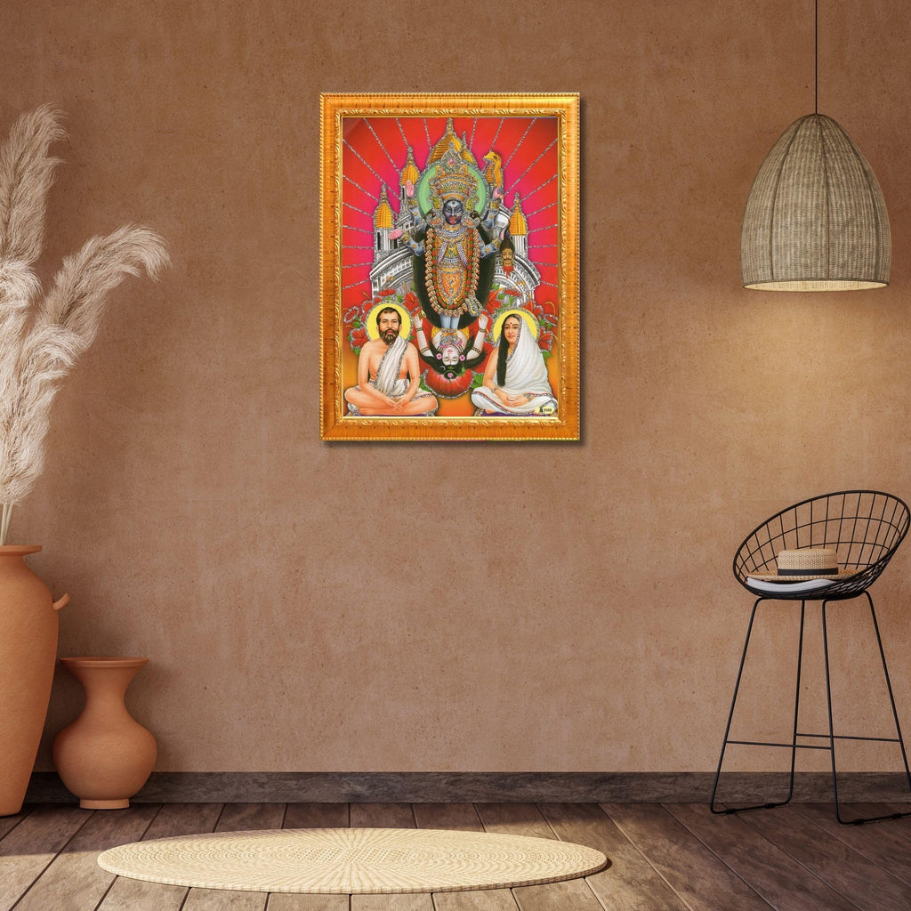CRAFT QUEST Kali Mata photo with frame, God Religious Framed With Acrylic Glass