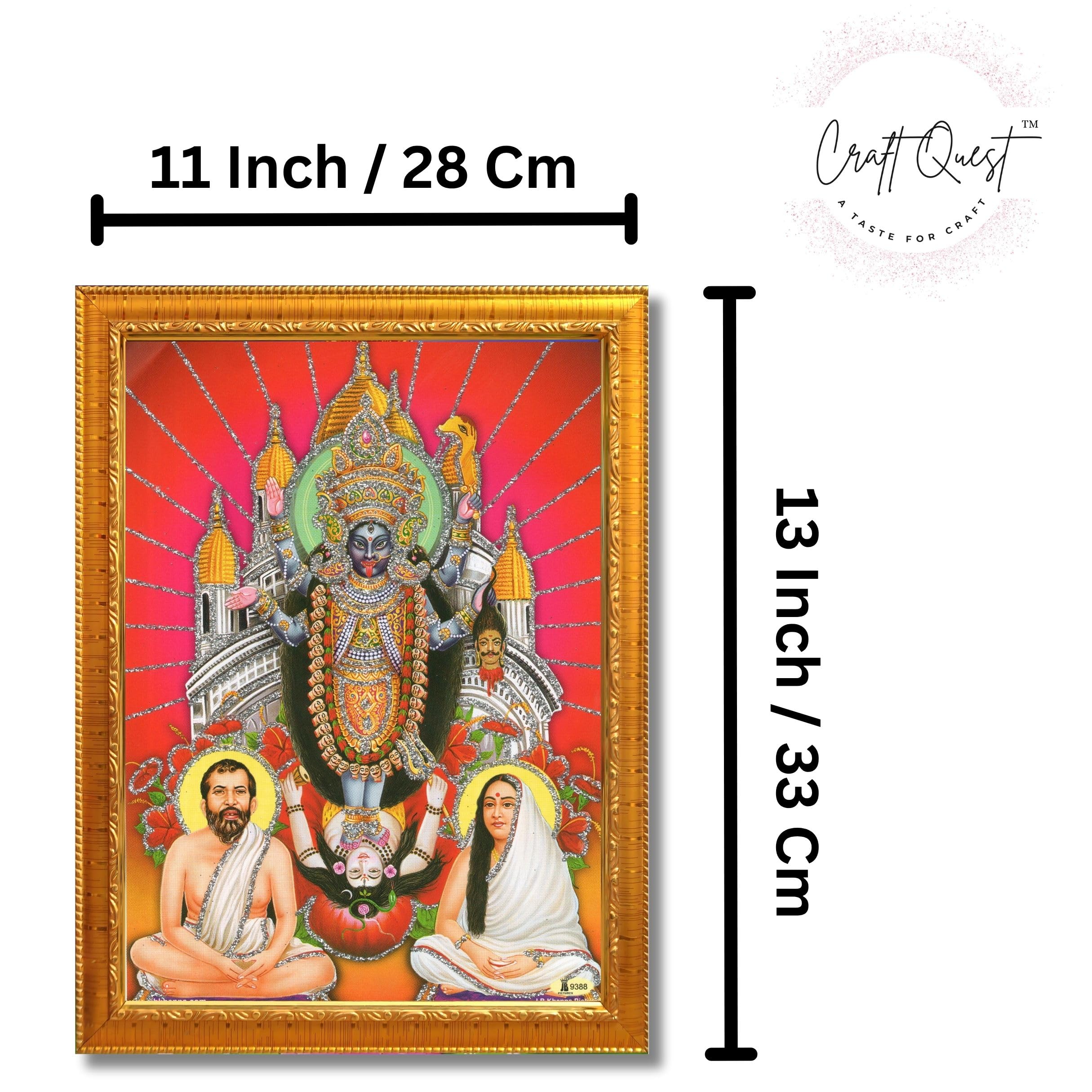 CRAFT QUEST Kali Mata photo with frame, God Religious Framed With Acrylic Glass