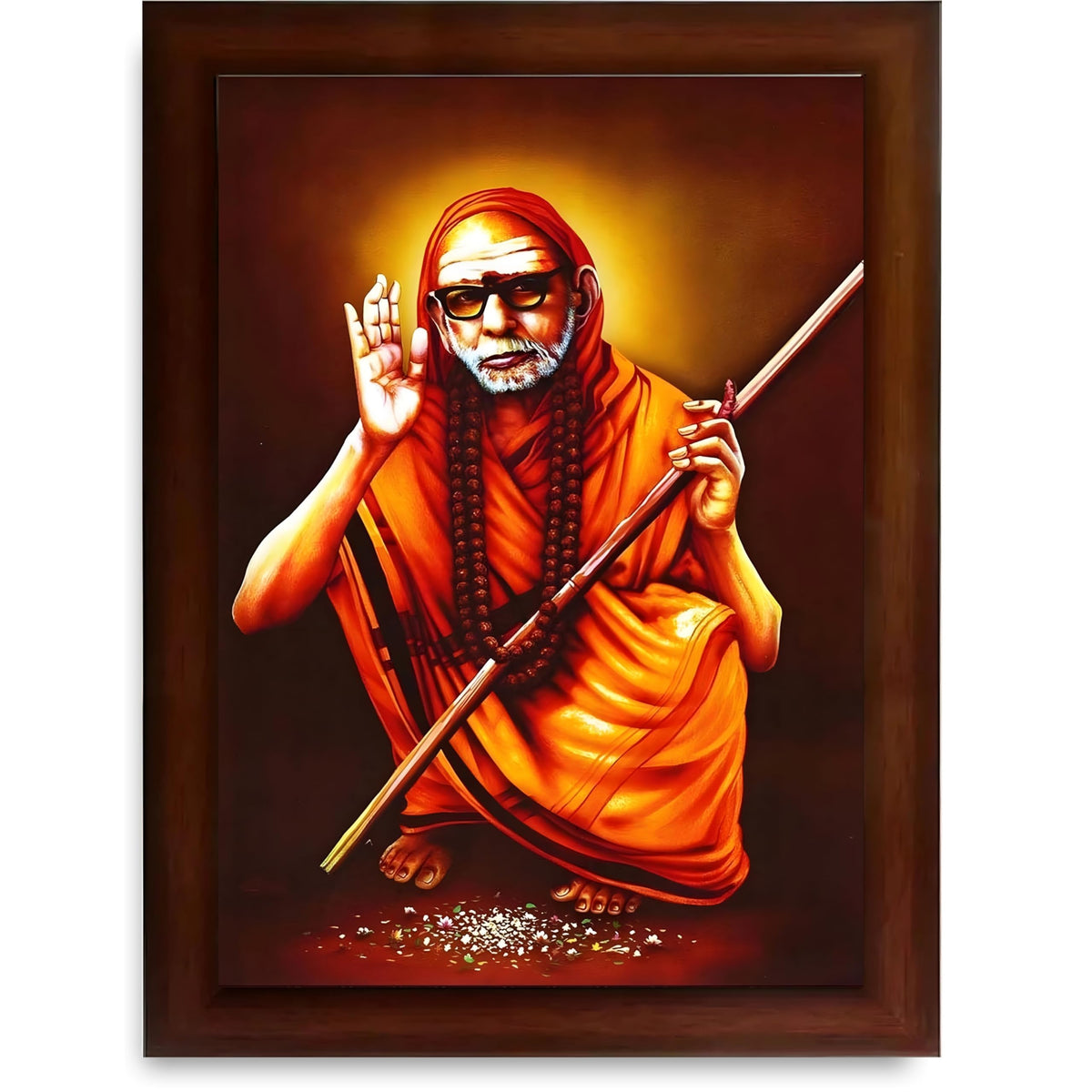 CRAFT QUEST Kanchi Maha Periyava Periyavar Periyar Kanji Wall Painting Framed|Home Décor