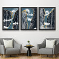 CRAFT QUEST Modern Art Abstract Landscape Decorative Wall Art | Set of 3 Frames for Home Decoration | Ideal for Living Room, Bedroom & Offices