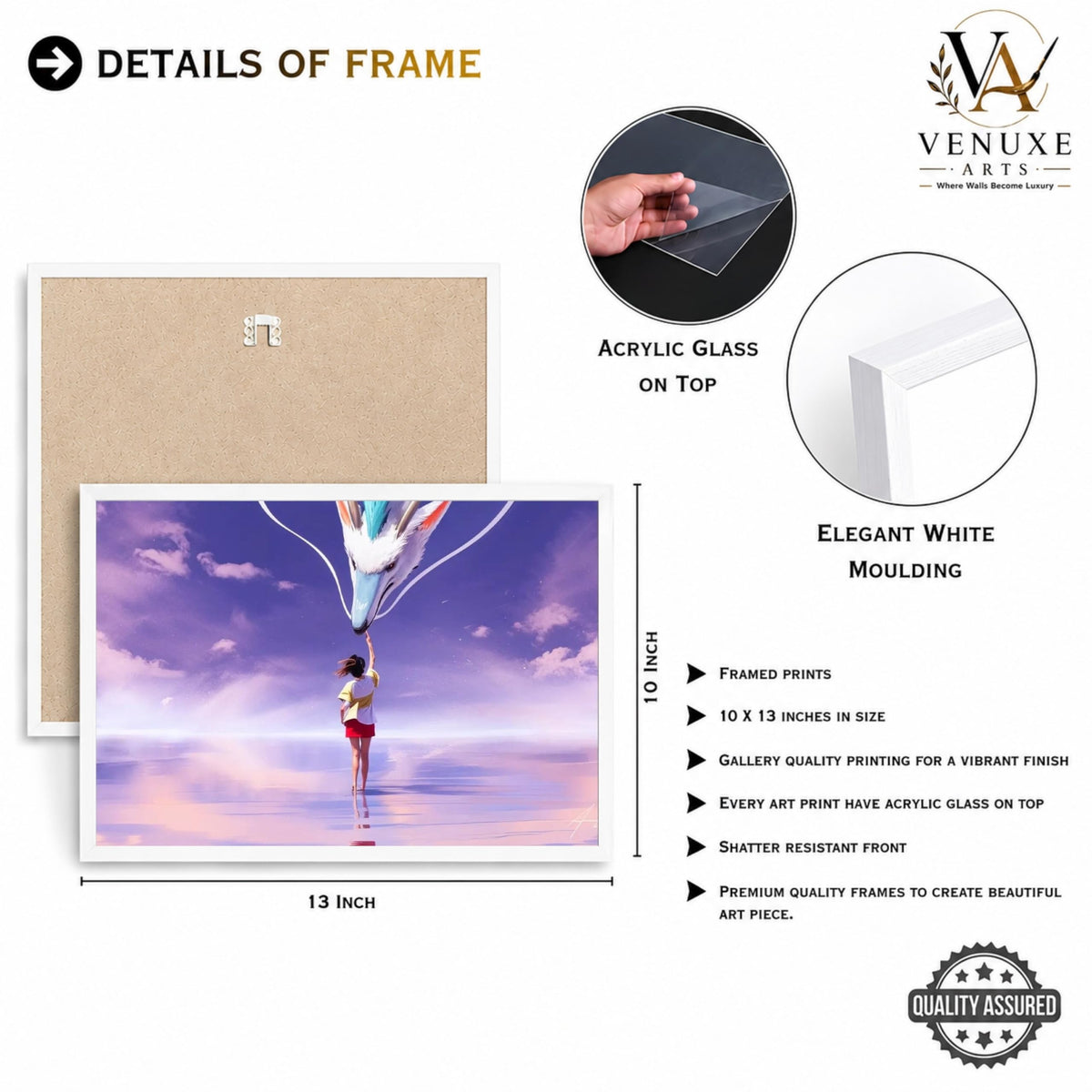 VENUXE ARTS Set Of 3 Anime Characters Wall Framed |Anime Characters Framed Poster for Living Room Bedroom Gaming Room Studio Wall Decor