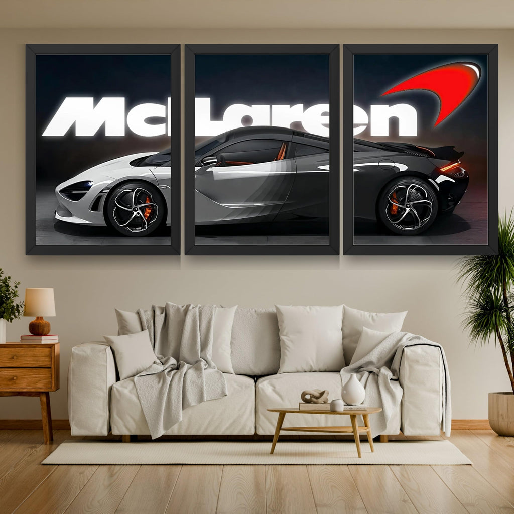 VENUXE ARTS Set Of 3 Big Sports Cars Framed Posters Gift Items for Boys Room Wall Decoration Bedroom Living Room Office Studio Décor | Car Poster Frame for Wall Décor