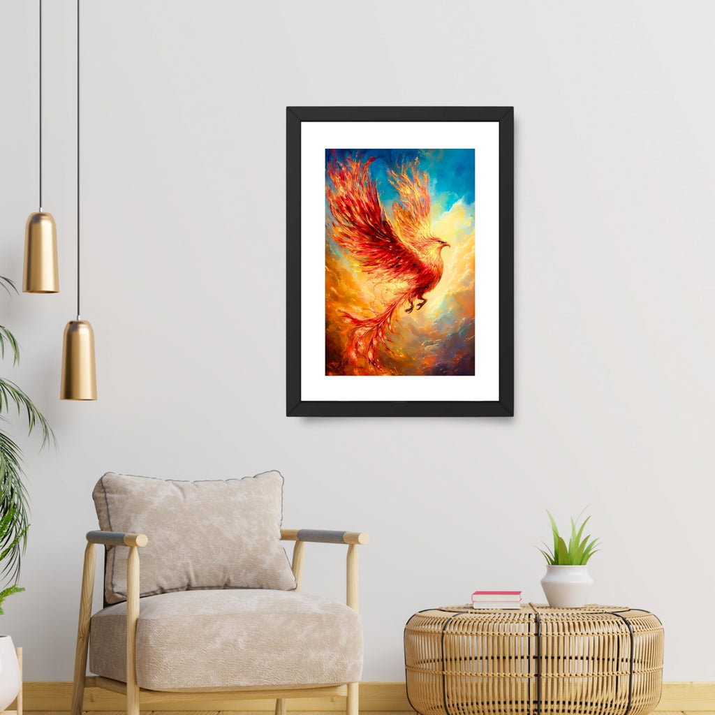 CRAFT QUEST Phoenix Bird Painting – Rising Phoenix Vastu Wall Art – Wall Decoration – Positive Energy Painting for Success, Growth & Spiritual Inspiration