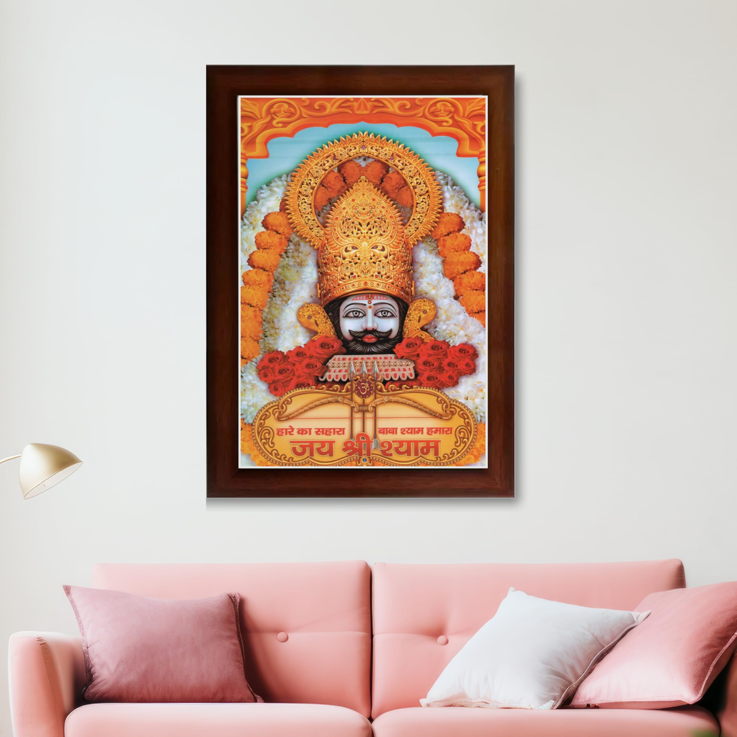 CRAFT QUEST Khatu Shyam Ji | Shyam Baba | Hare Ka Sahara Baba Shyam Hamara Photo Frame Wall Painting For Home Decoration And Gifting