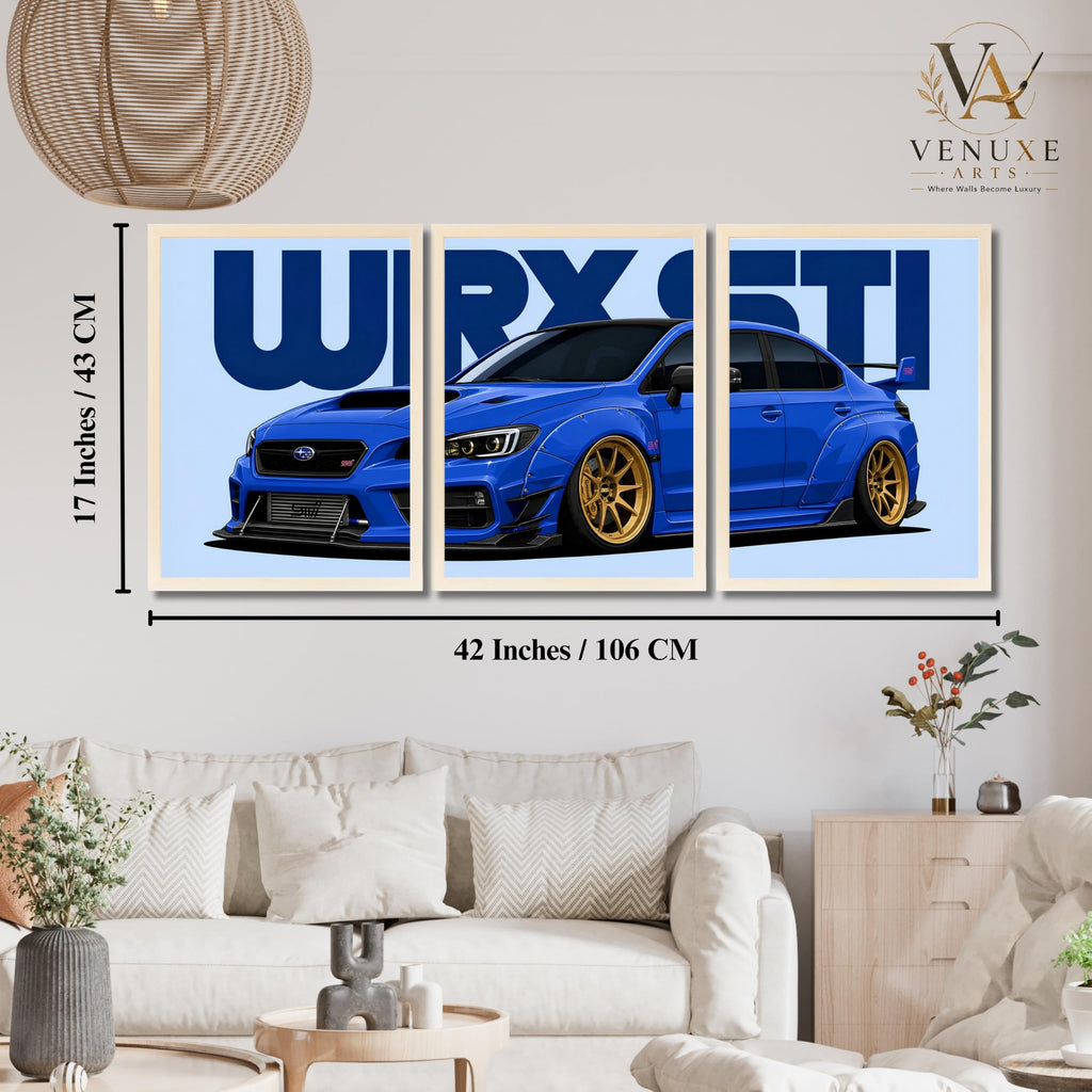 VENUXE ARTS Set Of 3 Big Sports Cars Framed Posters Gift Items for Boys Room Wall Decoration Bedroom Living Room Office Studio Décor | Car Poster Frame for Wall Décor