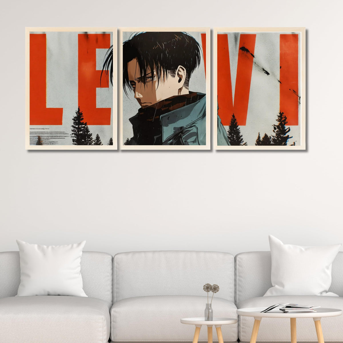VENUXE ARTS Set Of 3 Anime Characters Wall Framed |Anime Characters Framed Poster for Living Room Bedroom Gaming Room Studio Wall Decor