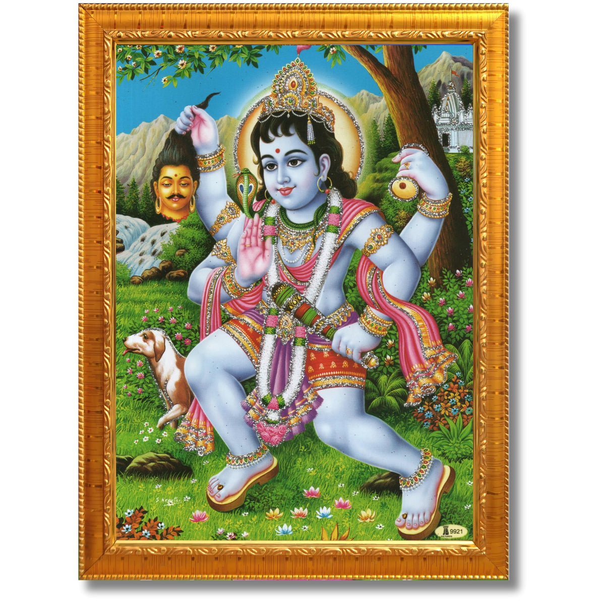 CRAFT QUEST Kaal Bhairav/Lord Bhairava/Bhairon Baba/Bhairavnath/Batuk Bhairav Religious Photo Frame & Acrylic Sheet Glass