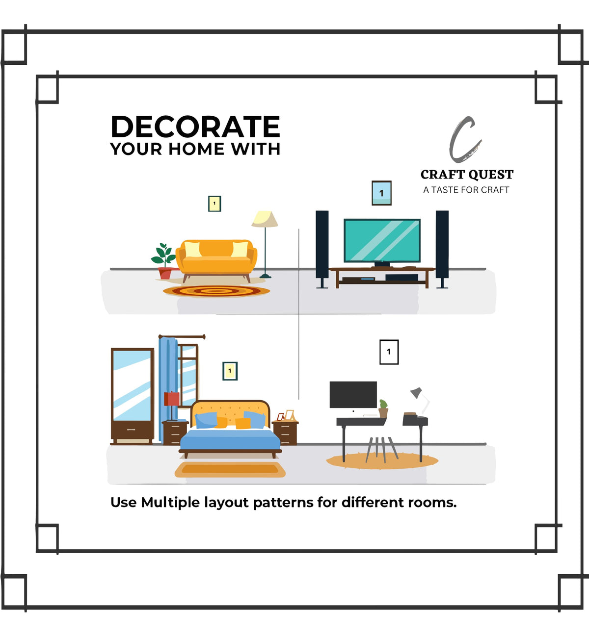 CRAFT QUEST Goddess Lakshmi Devi on Owl Wall Painting Frame Home Decor
