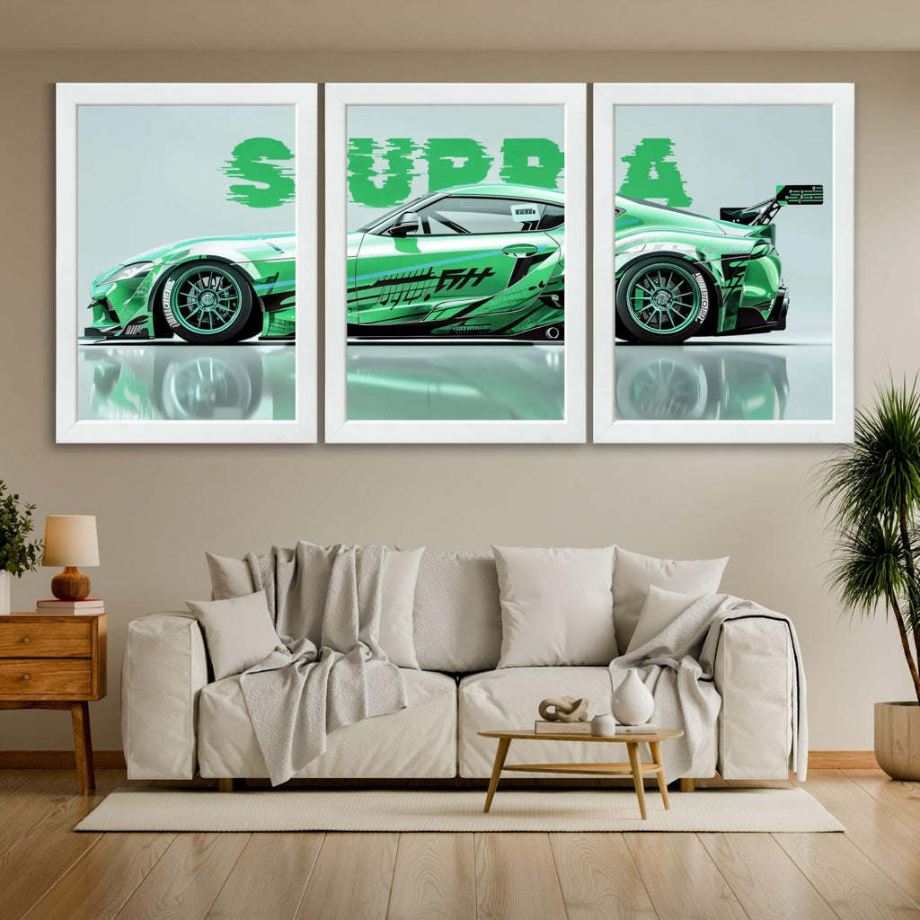 VENUXE ARTS Set Of 3 Big Sports Cars Framed Posters Gift Items for Boys Room Wall Decoration Bedroom Living Room Office Studio Décor | Car Poster Frame for Wall Décor