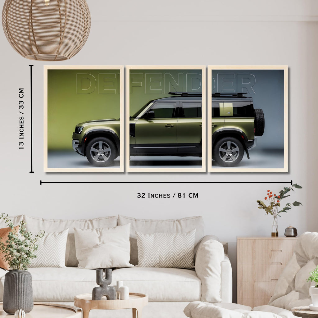 VENUXE ARTS Set Of 3 Big Sports Cars Framed Posters Gift Items for Boys Room Wall Decoration Bedroom, Living Room, Office, Studio Décor | Car Poster Frame for Wall Décor