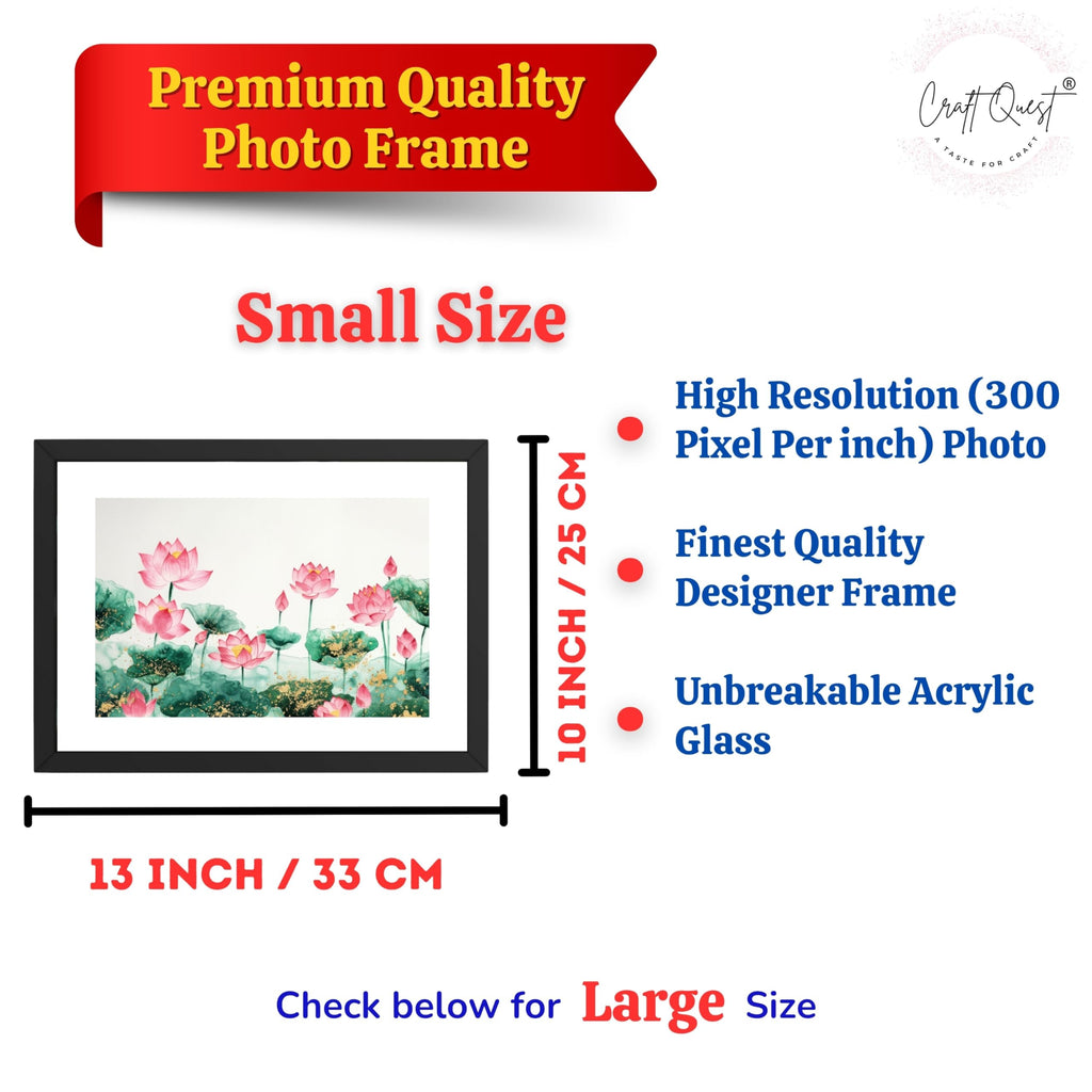 CRAFT QUEST Lotus Photo Frame Wall Vastu,Lotus Flower, Kamal Phool Painting for Vastu | Paintings for Home Decoration, Living room, and Office Décor