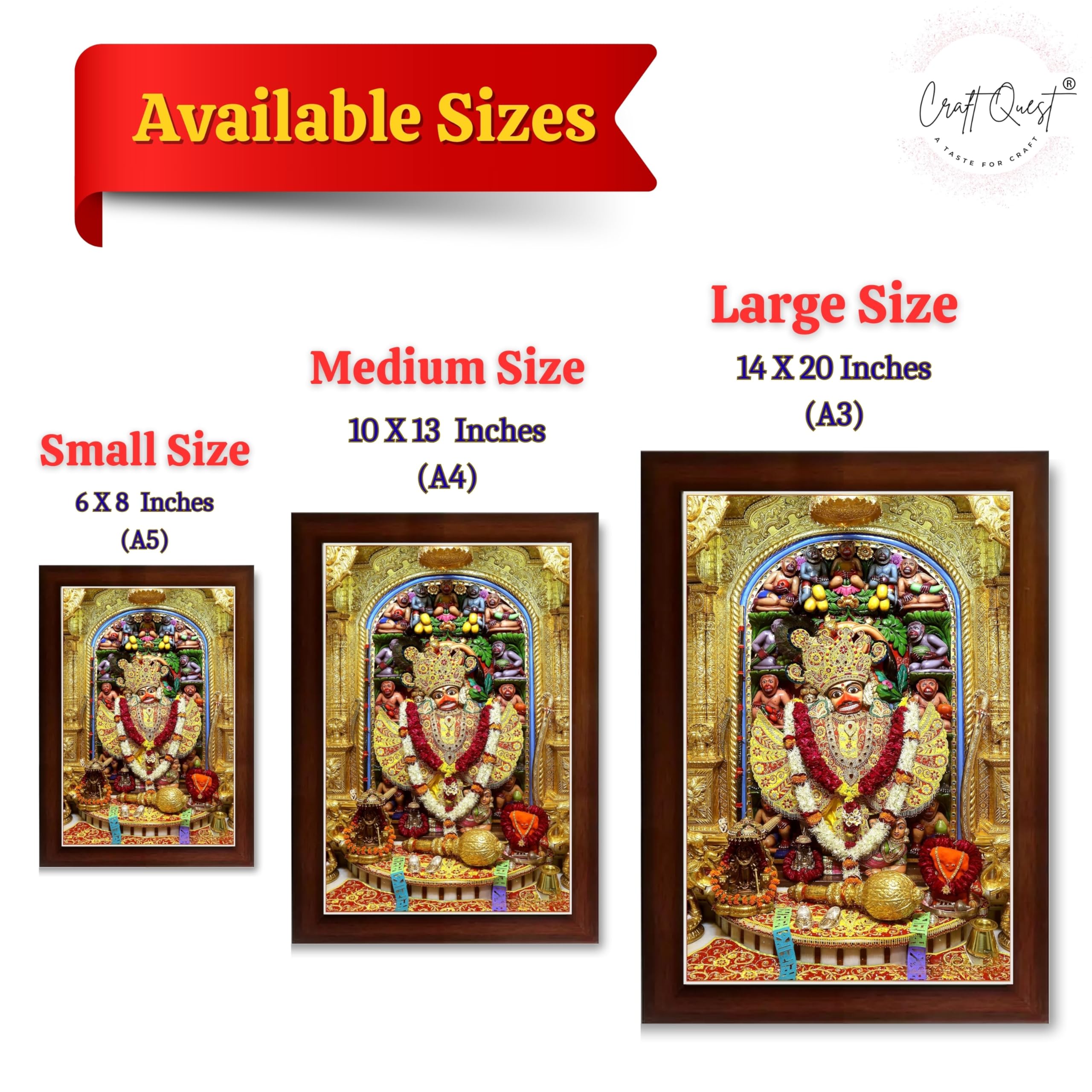 CRAFT QUEST Shree Kashtabhanjan Dev Hanumanji Salangpur Photo Frame Synthetic, Wall hangings