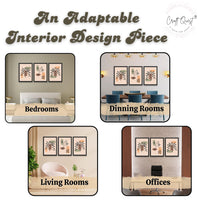 CRAFT QUEST Wall Art Decor Paintings | Set of 3 BOHO Wall Art Frames for Home Decoratio | Ideal for Living Room, Offices & Bedroom