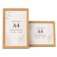 CRAFT QUEST 4X6 Inch Size synthetic Wall Mount Photo frames Single For Home Decoration, Living Room, Office Decoration (Natural, Set of 1)